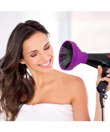 Pzuryhg Blow Dryer Vent Hood | Silicone Foldable Blow Dryer Nozzle Heat Resistant Soft Blow Dryer Accessory Multifunctional Hair Styling Supplies for Girls Purple - Buy Online on GoSupps.com