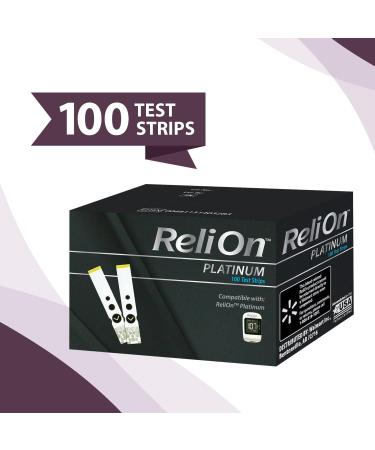 ReliOn Platinum Blood Glucose Test Strips 100 Ct Bundle - 100 Test Strips + Diabetes Care Guide - Buy Online on GoSupps.com