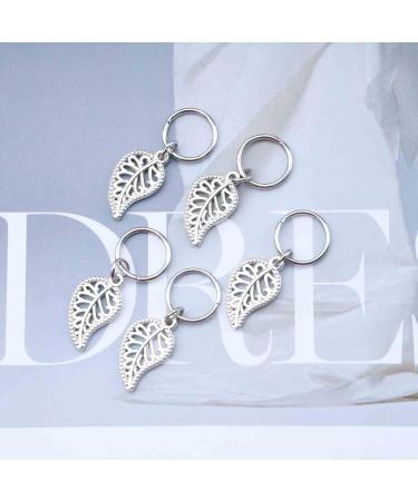 Inilbran Vintage Leaf Dreadlocks Hair Rings Silver Leaf Pendant Hair Braid Rings Tiny Leaf Dreadlocks Ring Hair Braid Decorative Dreadlock Headwear Hair Accessories for Women and Girls Headdress Style A - Buy Online on GoSupps.com