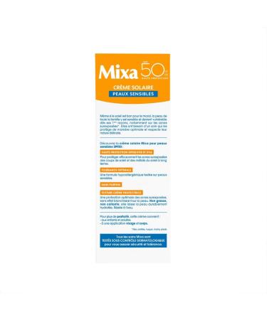 Mixa Sun Sensitive Skin - Optimal Tolerance Sun Cream SPF 50 - 75 ml - Buy Online on GoSupps.com