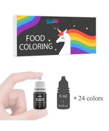 24 Vivid Colors Food Coloring Set for Baking & Cake Decorating - Liquid Tasteless Dye for Fondant, Cookies, Macarons & DIY Crafts - 0.25 fl. oz. Bottles - Buy Online on GoSupps.com