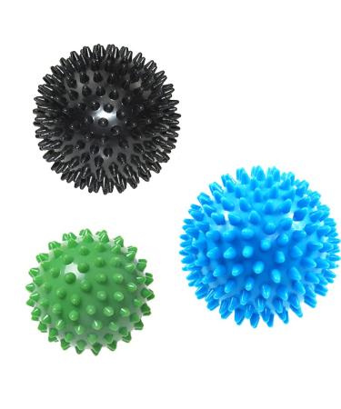 Hedgehog balls Massageball 3 Set foot massage balls myofascial hedgehog ball with knobs for backs legs feet & hands muscle massage - fitness nopy ball hard