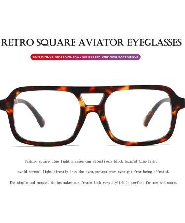 Buy PORADAY Blue Light Glasses for Men & Women - Retro 70s Square Aviator Eyewear | Vintage Trendy Rectangle & Leopard Styles Shop Now - Buy Online on GoSupps.com