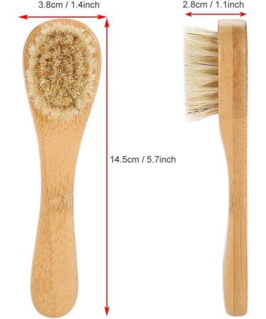 Face Cleansing Brush For Facial Exfoliation Bristles Brush For Dry Brushing Cleaning Skin Brush Tool Set of Wooden Handle Skin Cleaning Scrubbers For Men and Women - Buy Online on GoSupps.com