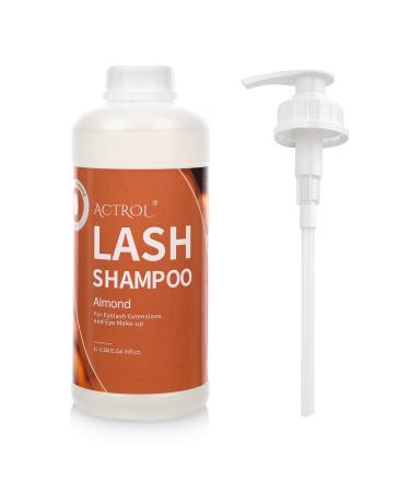 Eyelash Extension Cleanser Almond 1L Natural Lash Extension Shampoo Professional Eyelid Foaming Cleanser Paraben & Sulfate Free Non-lrritating with Salon and Home Care