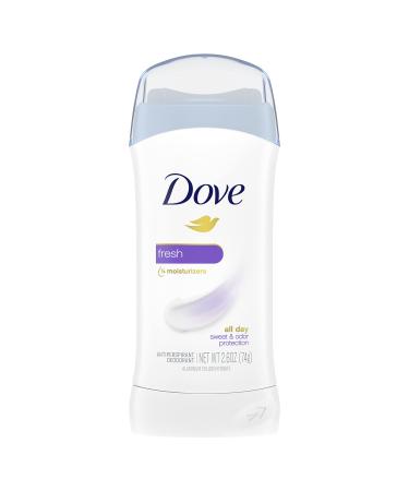 Dove Invisible Solid Antiperspirant Deodorant Stick for Women  Fresh  For All Day Underarm Sweat & Odor Protection 2.6 oz