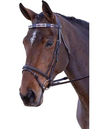 Shires Blenheim Polo Headband - Leather Pink/Natural/Navy for Coldblood & Warmblood - Extra Large International Shipping Available - Buy Online on GoSupps.com