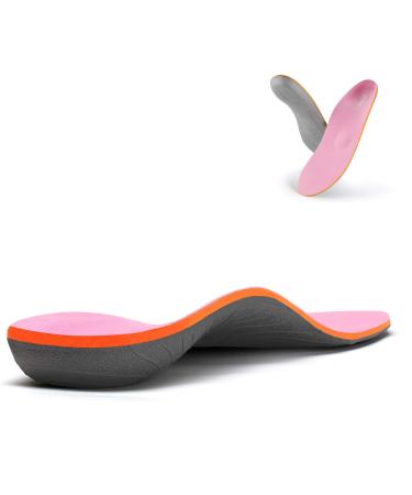 Orthotic Insoles Arch Support Full Length Inserts Metatarsal Pinnacle Plus for Flat Feet Metatarsalgia Plantar Fasciitis Heel Pain Big Toe Pain Forefoot Pain(Size:UK-11 Length:11.61" Pink) UK-11-29.5CM--11.61" Pink
