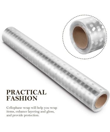 NUOBESTY Cellophane Wrap Roll - Clear White Dot Pattern Florist Paper for Gift Wrapping, Flowers, Crafts, and Food - Buy Online on GoSupps.com