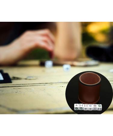 Leatherette Dice Cup with Poker Dice and Felt Lining - Perfect for Playing Yahtzee, Farkle, and Liars Dice - Buy Online on GoSupps.com