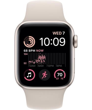Apple Watch SE (2nd Gen) GPS 40mm Smart Watch - Starlight Aluminum Case & Sport Band, Fitness Tracker with Heart Rate Monitor, Sleep & Crash Detection, Water Resistant - Buy Online on GoSupps.com