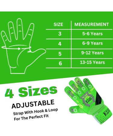 EFAH SPORTS Goalkeeper Gloves for Kids | Super Grip Soccer Gloves for Boys & Girls Size 4 Green - Buy Online on GoSupps.com