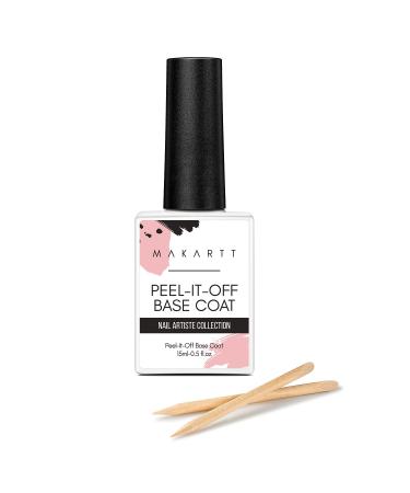 Makartt Peelable Base Coat 15ML with 2 Wooden Stick Peel Off Gel Base Coat UV Lamp Required Gel Nail Polish Gel Base Coat Manicure Salon Nail Lamp Required - Buy Online on GoSupps.com