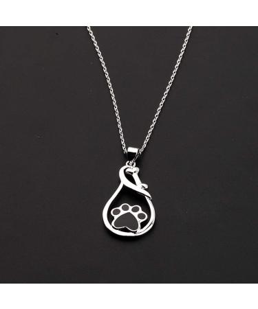 Dog Paw Necklace Dog Mom Gift Puppy Dog Cat Pet Paw Print Pendent Necklace Dog Remembrance Pet Loss Memorial Gift for Dog Mom Cat Mom footprint N - Buy Online on GoSupps.com