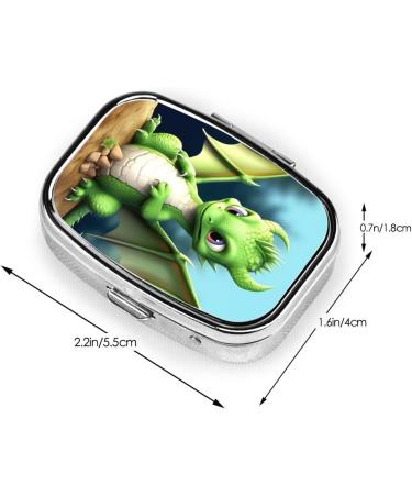 Dragon Cute 2 Compartment Pill Case | Travel Pill Organizer & Gift Small Pill Box for Purse & Pocket - Buy Online on GoSupps.com