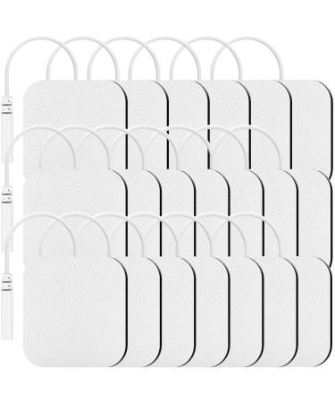 Tens Wired Electrodes Compatible with Tens 7000, Tens 3000 - 20 Premium 2 inchx2 inch Wired Replacement Pads for Tens Units - Intensity Tens Brand