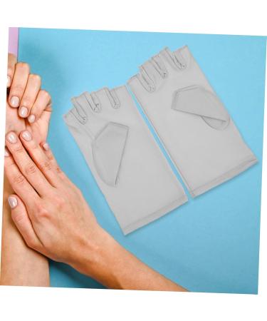 Healeved 1 Pair Nail Gloves Uv Lamp Hand Covers Uv Protectors Gloves Nail Art Accessories Uv Protecting Gloves Manicure Half Finger Sun Gloves Gel Sun Protection Manicure Tools Miss Spandex 17x8.5cm Light Grey - Buy Online on GoSupps.com