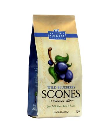 English Scone Mix, Wild Blueberry by Sticky Fingers Bakeries  Easy to Make English Scones Fresh Baked, Makes 12 Scones (1pk) 1 Pound (Pack of 1)