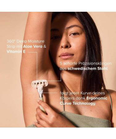 Juno & Me Razier Refill Kit - 4 Premium Exchange Blades | 360 Deep Moisture Strip with Aloe Vera Vitamin E & Jojoba Oil | Vegan & Gentle Shaving for Women | Prevents Shaving Pimples - Buy Online on GoSupps.com