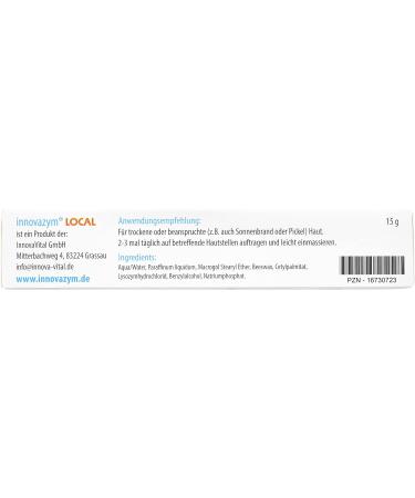 Innovazym Local Skin Cream with Lysozyme | Effective Relief for Burns Sunburn Pimples & Neurodermatitis - International Shipping Available - Buy Online on GoSupps.com