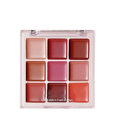 Fenayuu Lipstick Palette - Makeup Lip Gloss 9 Colours - Matte Finish Waterproof Moisturizing Non-Sticky for Special Occasions or Daily Young Girls
