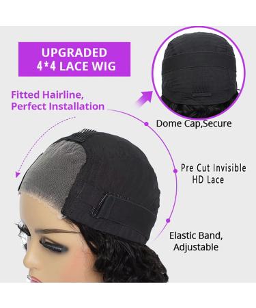 Domiso Deep Wave Bob Wig 12 Inch - Glueless Human Hair Lace Wig for Black Women - Buy Online on GoSupps.com