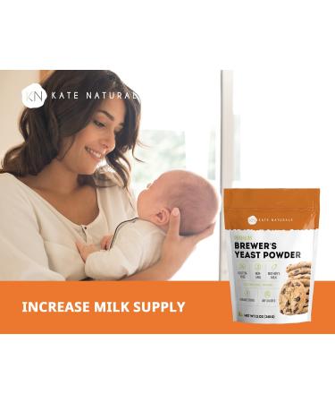 Kate Naturals Brewer's Yeast Powder for Lactation Cookies - Gluten-Free & Non-GMO Supplement (12oz) - Buy Online on GoSupps.com