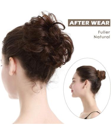 BARSDAR Curly Messy Bun Hairpiece in 4# Brown - 100% Human Hair Scrunchie for Women & Kids - Updo Chignon Extension - 5.1 inch - Buy Online on GoSupps.com