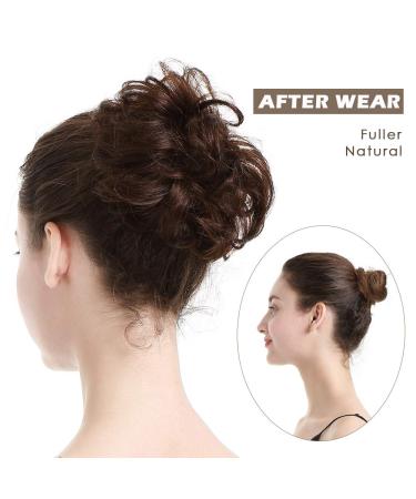BARSDAR 100% Real Hair Extensions - Curled Messy Bun Hair Tie & Hair Part for Women - 1# Black 1 Piece - Buy Online on GoSupps.com