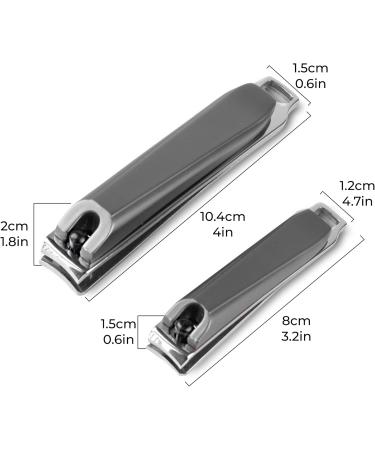 H&S Stainless Steel Nail Clipper Set - Large & Small Fingernail & Toenail Clippers with Case for Easy Storage - Classic Nail Scissors & Snap Tool - Buy Online on GoSupps.com