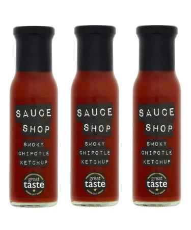 Sauce Shop - Smoky Chipotle Ketchup Pack of 3 - Award Winning - Vegan-Friendly - 3x 260g jars