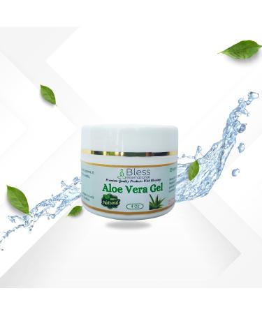 Bless International-Organic-Aloe-Vera-Gel 96%-Pure-Freshly-Made-Within-12-Hours-Of-Harvest Perfect-For-Face-Body-Scalp-&-Hair-Hydration Soothing-Moisturizer-For-Sunburn-And-After-Sun-Care-4-oz 4 Fl Oz (Pack of 1) - Buy Online on GoSupps.com
