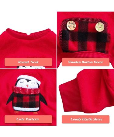 KYEESE Xmas Holiday Dog Pajamas - Soft Velvet Pjs for Small Medium Dogs - Penguin Design - Buy Online on GoSupps.com