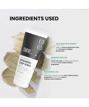 AHA BHA PHA Exfoliating Scalp Scrub | Clears Dandruff Dead Skin Oil & Product Buildup And Promotes Hair Growth | Acts On Dry Flaky & Itchy Scalp | For Men & Women | 100ml - Buy Online on GoSupps.com