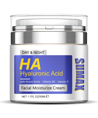 Sumax Face Moisturizing Cream Face Moisturizer for Dry Skin 50ml Face Cream with Hyaluronic Acid and Vitamin E Day & Night Face Cream for Women Relief Skin Dryness