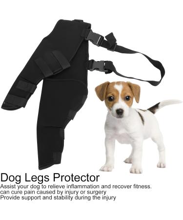 Adjustable Pet Knee Pads Pet Dog Hind Legs Protector Dog Hind Legs Protector for Recovering Injured or Diseased Legs for Dogs(M-Black)(L) - Buy Online on GoSupps.com