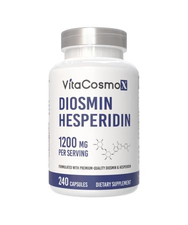 Diosmin Hesperidin 1200 mg Complex 240 Capsules Citrus Bioflavonoids Rich Fruit Extract 100% Vegetarian Non-GMO & Gluten Free Diosmin Supplement with Max Strength 240 Count (Pack of 1)
