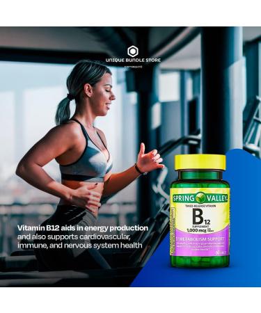 Spring Valley B12 1000 mcg Timed-Release Tablets + 7 Day Pill Organizer - 60 Count - Buy Online on GoSupps.com