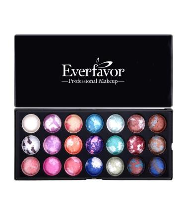 21 Color Everfavor Makeup Palette Shimmer Eyeshadow Palettes Baked Eye Shadows Cosmetics Pallet with Galaxy Colors (21 Color  04)