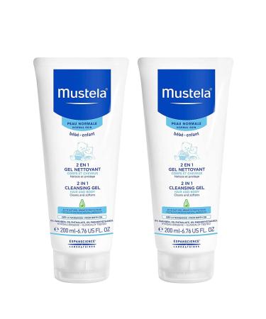 Mustela Baby 2-in-1 Cleansing Gel - Baby Body & Hair Cleanser - with Natural Avocado - Biodegradable Formula & Tear-Free - 6.76 fl. oz. - 1 or 2-Pack Old packaging 2-Pack