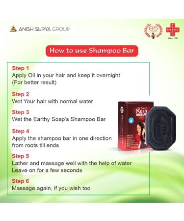 Kesh Nikhar Advanced Formula Soap Solid Shampoo Bar | Natural Hair Care & Dandruff Relief | Amla Reetha Shikakai Coconut Oil | Pack of 6 - 100g Each - Buy Online on GoSupps.com