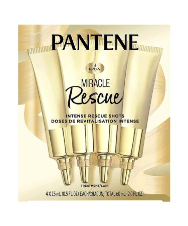 Pantene Hair Mask for Dry Damaged Hair Deeply Moisturizing and Weightless Miracle Intense Rescue Shots Paraben Free 4ct 2.0 oz