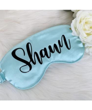 Personalised Sleep Silk Satin Eye Mask Custom Any Name Rest Sleeping Relaxing Mask Gift for Her Mothers Day Birthday Bridesmaid Hen Bridal Christmas Gift Party Favours Present HUNYLONDON (Turquoise) - Buy Online on GoSupps.com