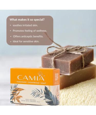 CA.MIA 100% Organic Handmade Cedarwood Soap | Natural Vegan Luxury Bath Soap | Cruelty-Free Chemical & Preservative-Free - Buy Online on GoSupps.com