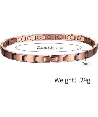 MagEnergy Copper Magnetic Bracelet for Women - Adjustable with Strong Magnets for Lymph Detox - Buy Online on GoSupps.com