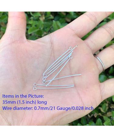Sterling Silver Eye Pins 18mm (0.7 inch) - Pack of 20 for Jewelry Making - Buy Online on GoSupps.com