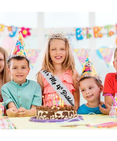 Divono Birthday Sash and Tiara 5th Birthday Sash and 5 Birthday Tiara Rhinestone Crown Headband for 5th Birthday Gifts 5th Birthday Decoration Party Accessories for Girls Silver 4th - Buy Online on GoSupps.com