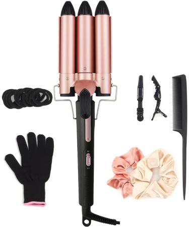 Jaeton 3 Barrel Curling Iron - 25mm Ceramic Curlers for Waves - Quick Heating & UK Plug - Perfect for Long/Short Hair - Buy Online on GoSupps.com