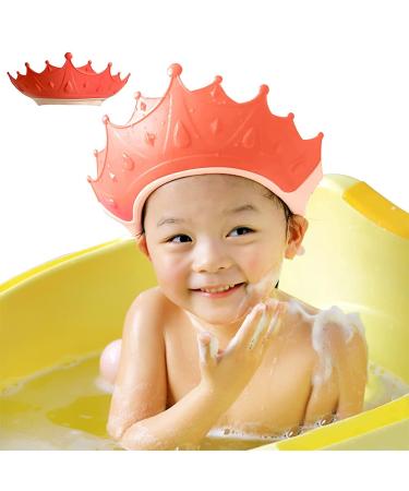 FUSACONY Baby Shower Cap Shield - Cute Crown Visor Hat for Kids, Eye and Ear Protection for 0-9 Years Old Children (Pink) - Buy Online on GoSupps.com