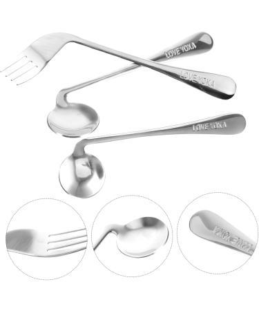 FRCOLOR Adaptive Cutlery Set - Left Hand Angled Spoon & Weighted Fork for Tremor | Stainless Steel Tableware for Seniors - Buy Online on GoSupps.com